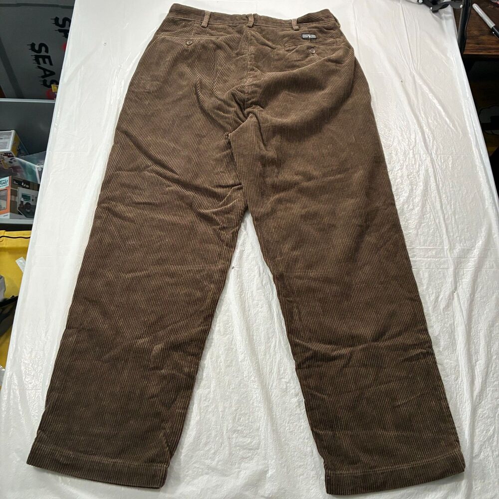 VTG Polo Ralph Lauren Andrew Pant Mens 34X30 (33x29) Brown Corduroy Pleated 90s